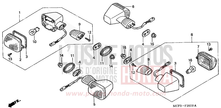 WINKER (VTR1000SPY/1) (VTR1000SP2/3-CM) for VTR1000 SP-1 WINNING RED (R258) from 2001